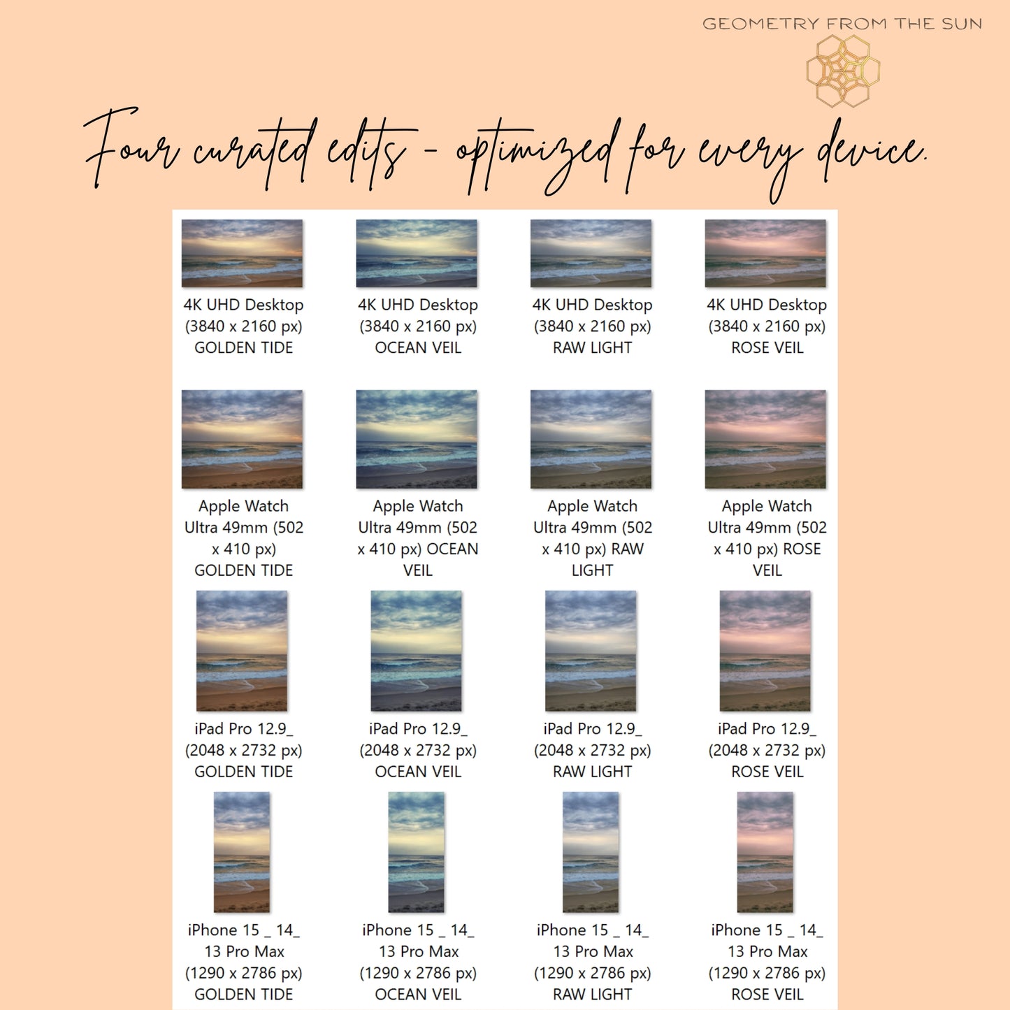 04 Nov 2025 Sunrise Wallpapers – 4 Artistic Moods | iPhone, Samsung, iPad, Desktop (4K, HD) - Geometry From The Sun