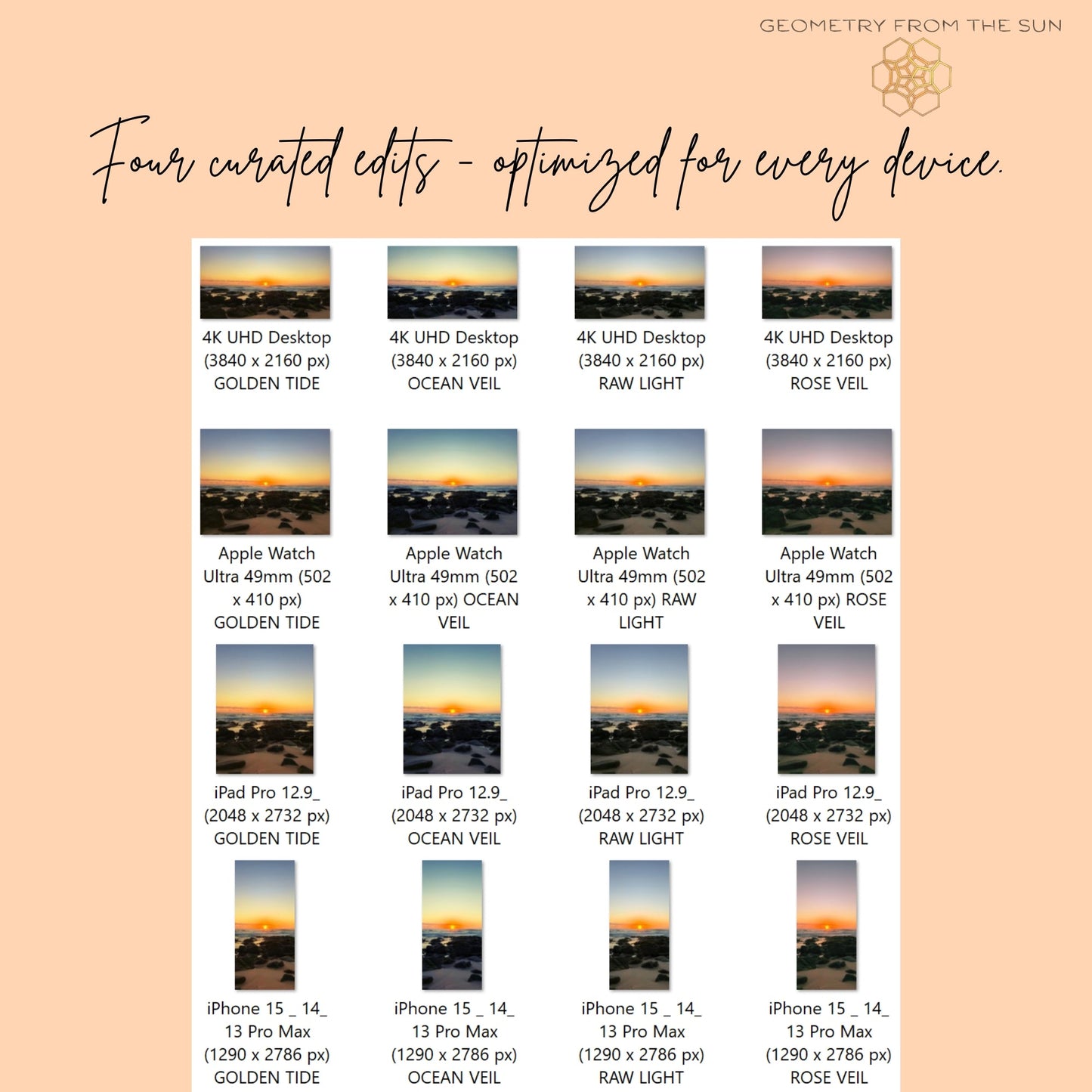 11 Nov 2025 Sunrise Wallpapers – 4 Artistic Moods | iPhone, Samsung, iPad, Desktop (4K, HD) - Geometry From The Sun