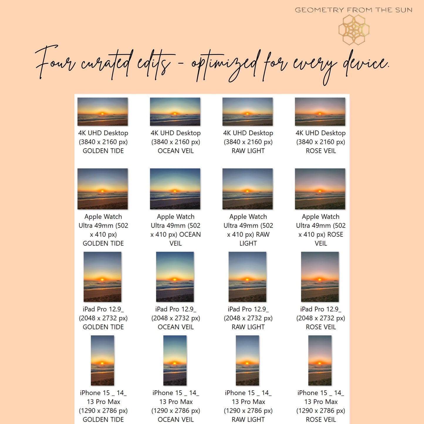 12 Nov 2025 Sunrise Wallpapers β 4 Artistic Moods | iPhone, Samsung, iPad, Desktop (4K, HD) - Geometry From The Sun