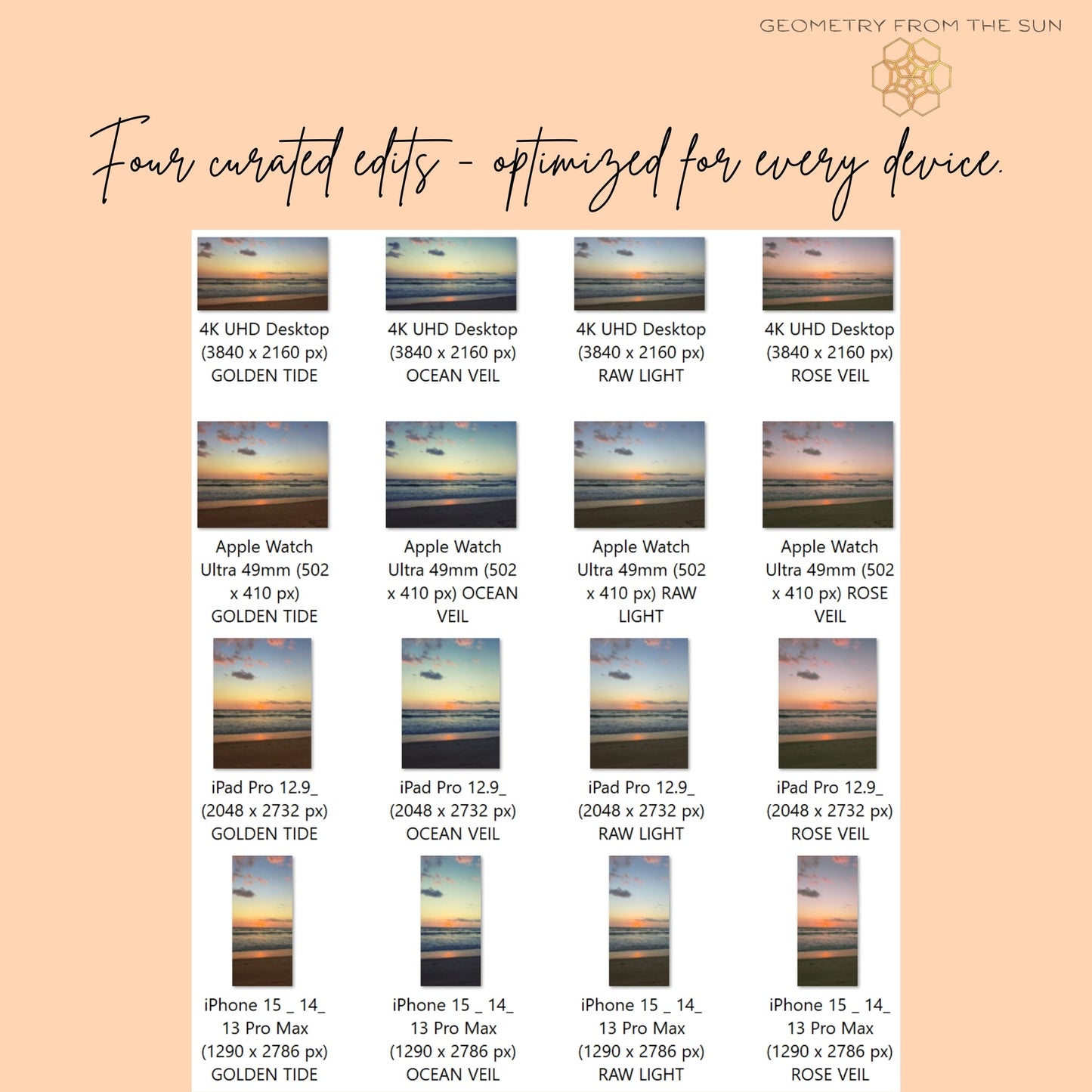 13 Nov 2025 Sunrise Wallpapers – 4 Artistic Moods | iPhone, Samsung, iPad, Desktop (4K, HD) - Geometry From The Sun