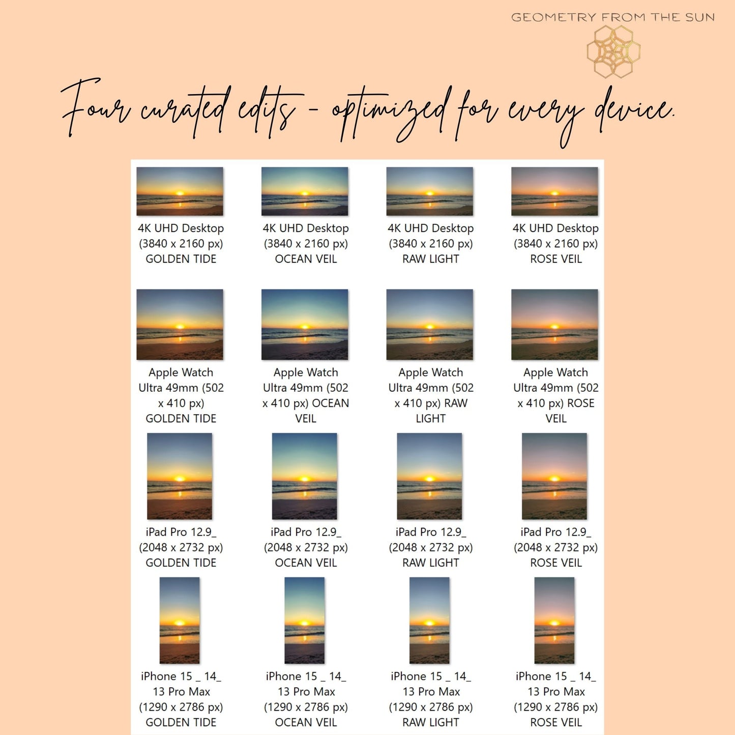 18 Nov 2025 Perfect Sunrise Wallpapers – 4 Artistic Moods | iPhone, Samsung, iPad, Desktop (4K, HD) - Geometry From The Sun