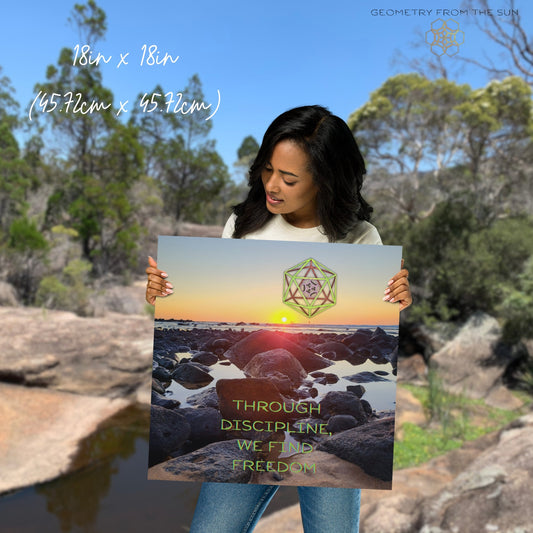 Through Discipline We Find Freedom Wall Art Poster - GEOMETRY AT DAWN - Geometry From The Sun