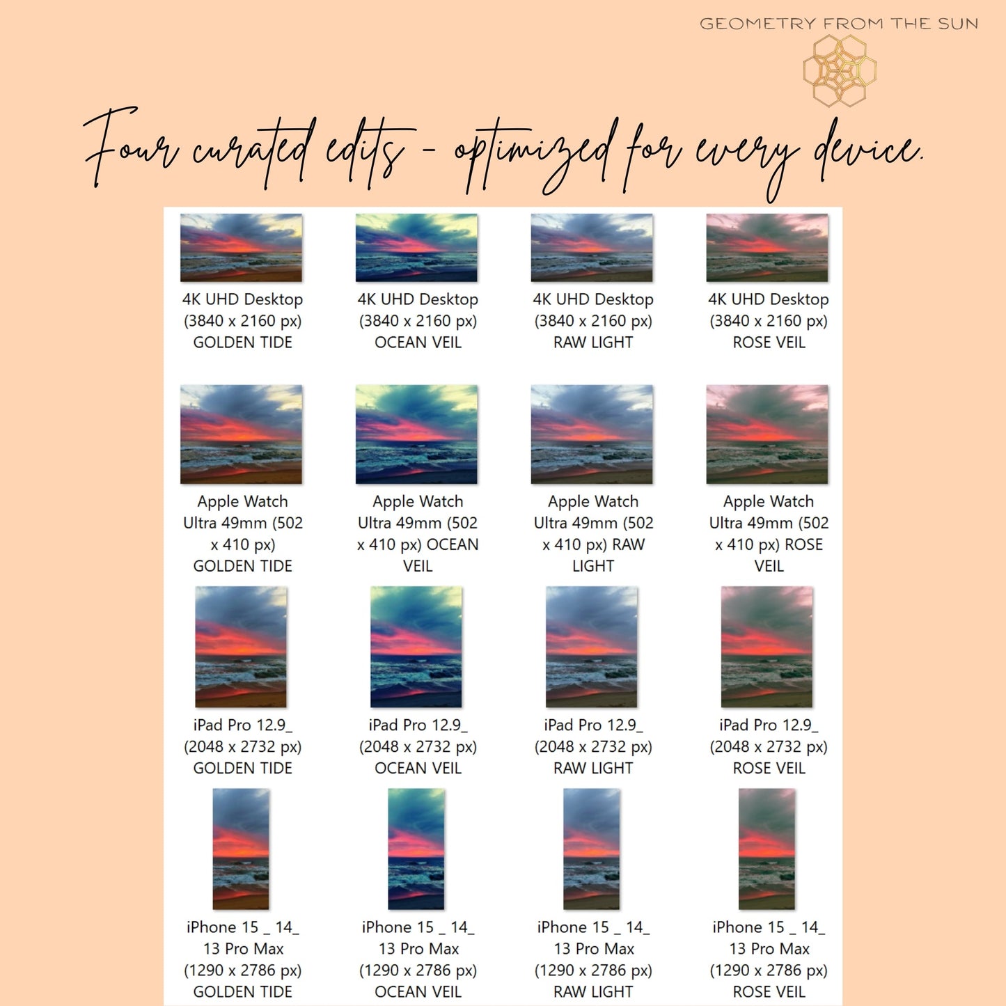 01 Nov 2025 Sunrise Wallpapers – 4 Artistic Moods | iPhone, Samsung, iPad, Desktop (4K, HD) - Geometry From The Sun