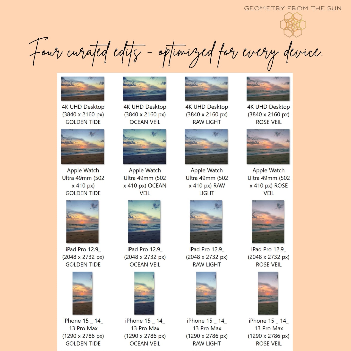 02 Nov 2025 Sunrise Wallpapers – 4 Artistic Moods | iPhone, Samsung, iPad, Desktop (4K, HD) - Geometry From The Sun