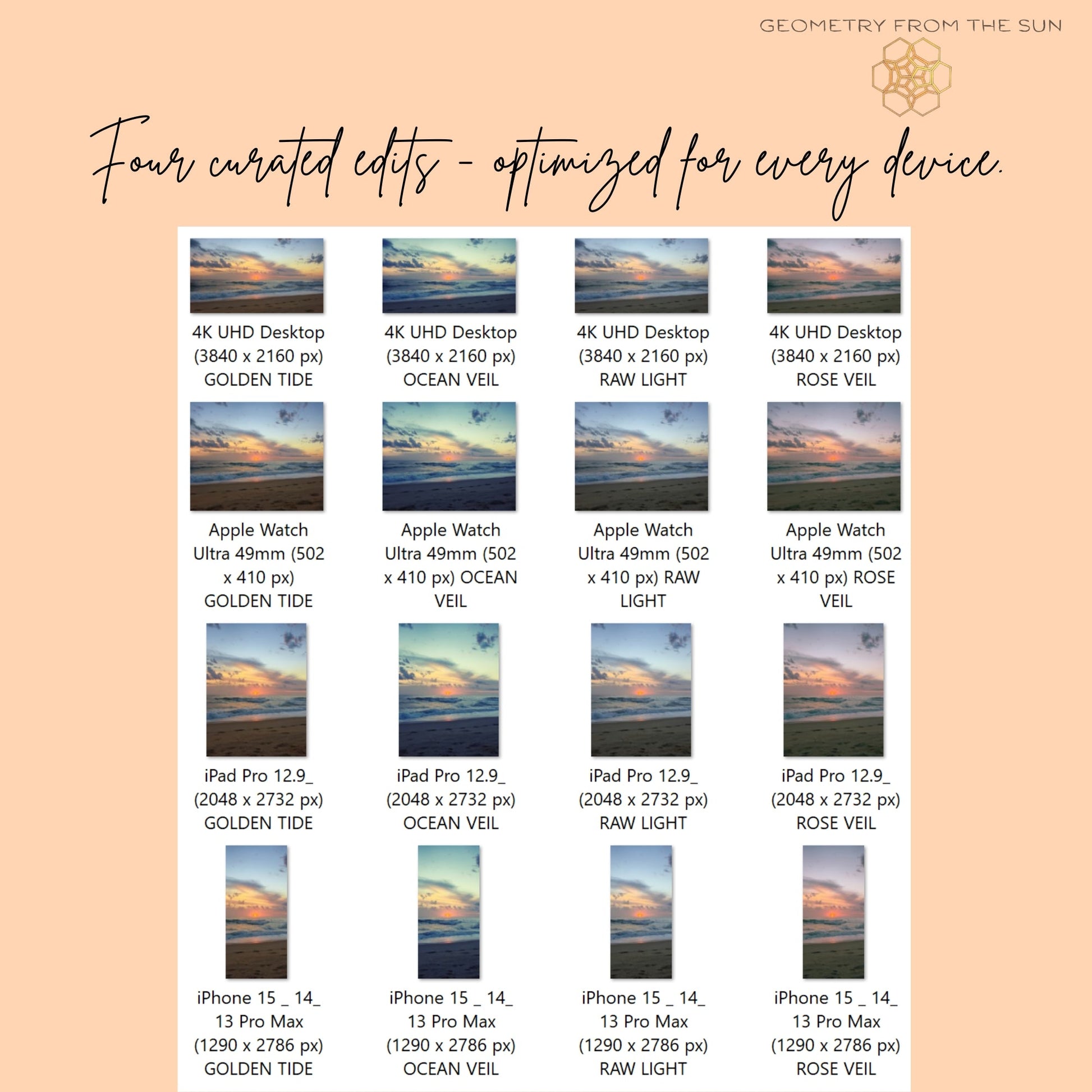 02 Nov 2025 Sunrise Wallpapers – 4 Artistic Moods | iPhone, Samsung, iPad, Desktop (4K, HD) - Geometry From The Sun