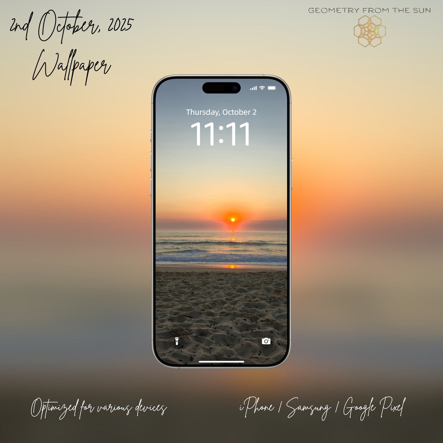 02 Oct 2025 Sunrise Wallpapers – 17 Device Sizes (iPhone, Samsung, Pixel, iPad, Desktop, 4K) - Geometry From The Sun