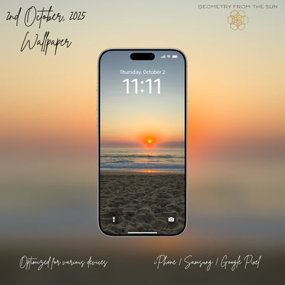02 Oct 2025 Sunrise Wallpapers – 17 Device Sizes (iPhone, Samsung, Pixel, iPad, Desktop, 4K) - Geometry From The Sun
