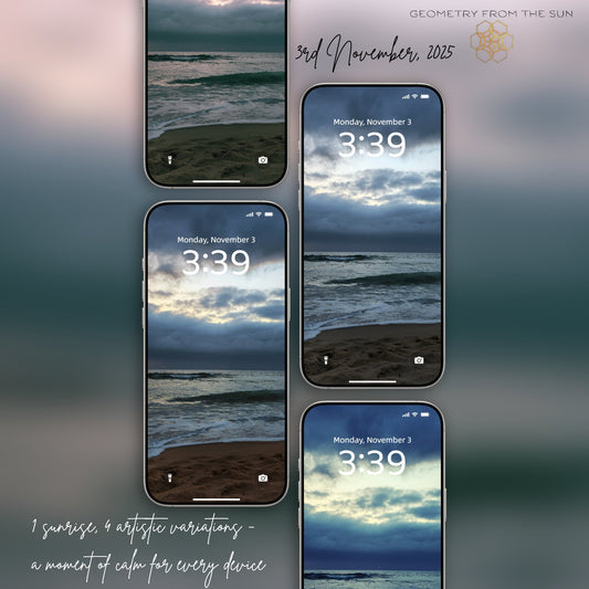 03 Nov 2025 Sunrise Wallpapers – 4 Artistic Moods | iPhone, Samsung, iPad, Desktop (4K, HD) - Geometry From The Sun