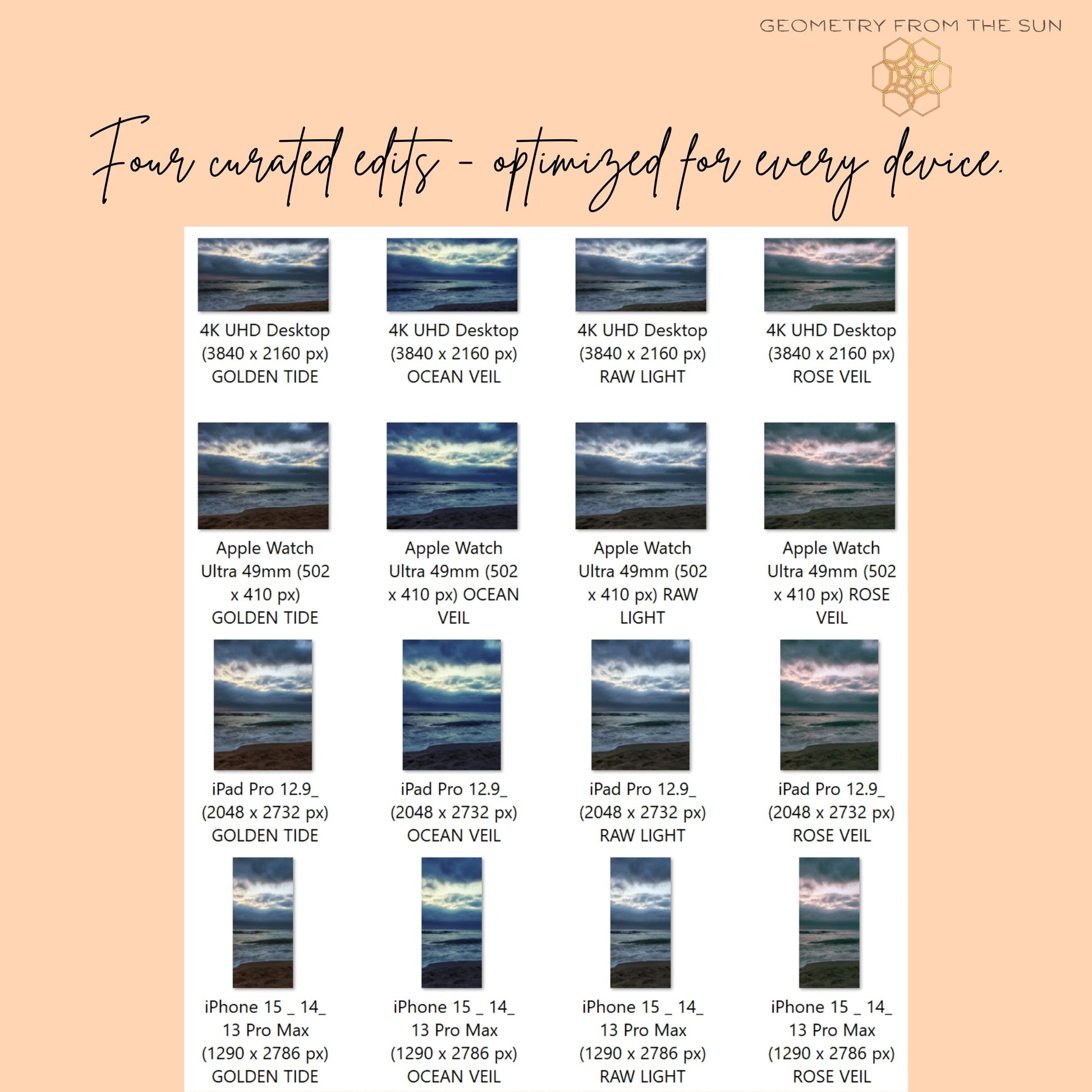 03 Nov 2025 Sunrise Wallpapers – 4 Artistic Moods | iPhone, Samsung, iPad, Desktop (4K, HD) - Geometry From The Sun