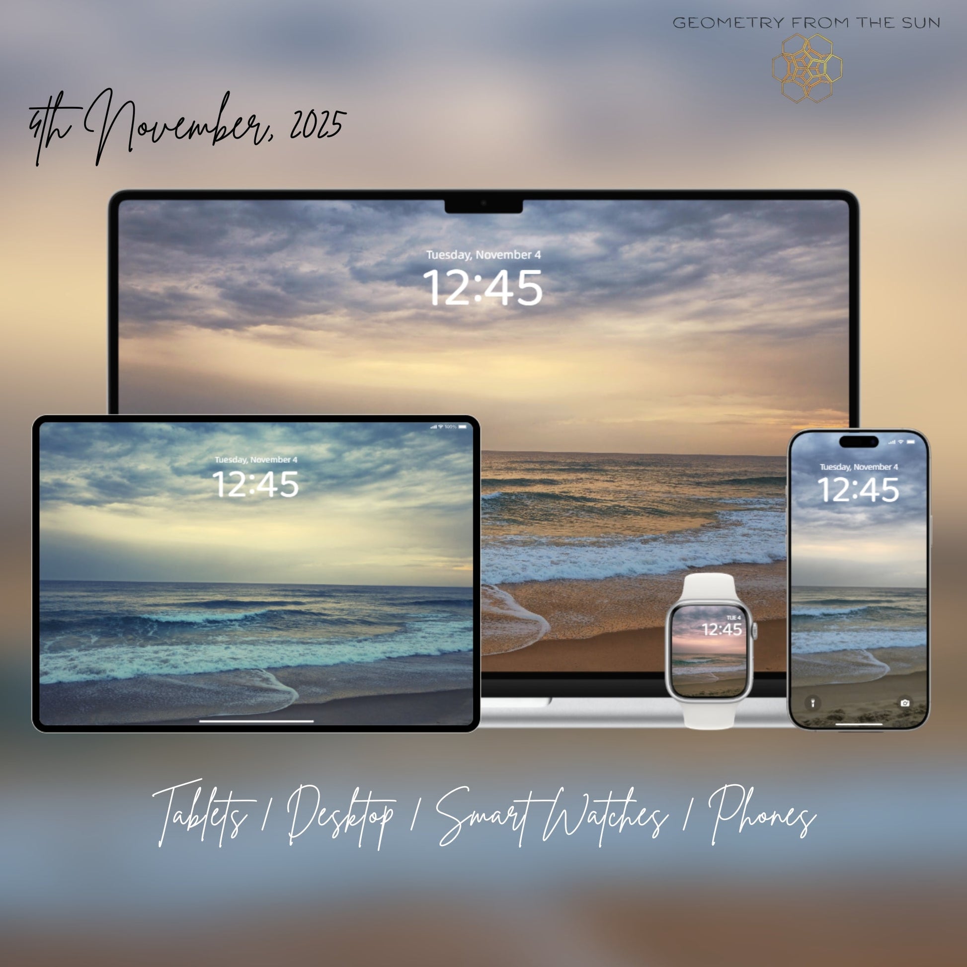04 Nov 2025 Sunrise Wallpapers – 4 Artistic Moods | iPhone, Samsung, iPad, Desktop (4K, HD) - Geometry From The Sun
