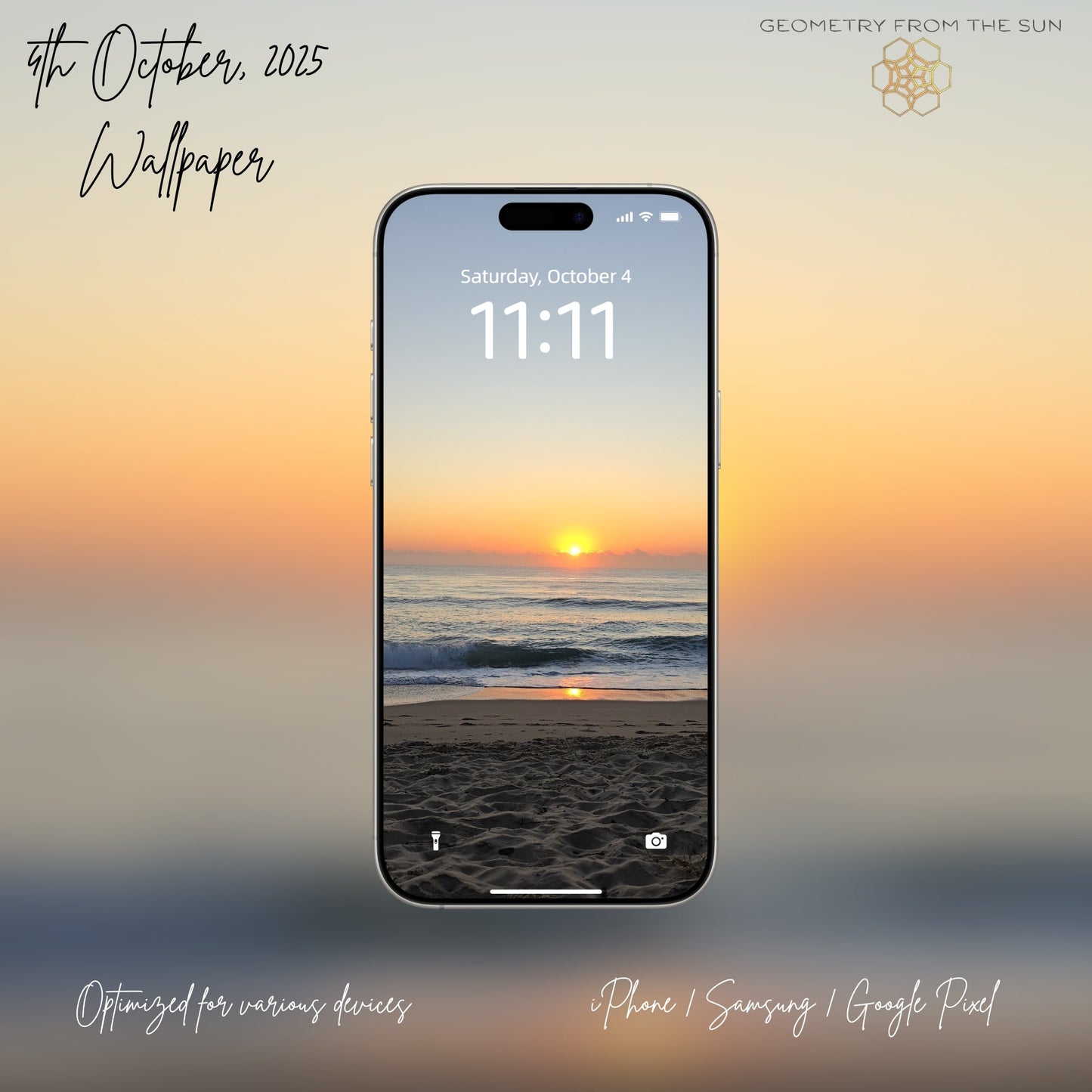 04 Oct 2025 Sunrise Wallpapers – 17 Device Sizes (iPhone, Samsung, Pixel, iPad, Desktop, 4K) - Geometry From The Sun