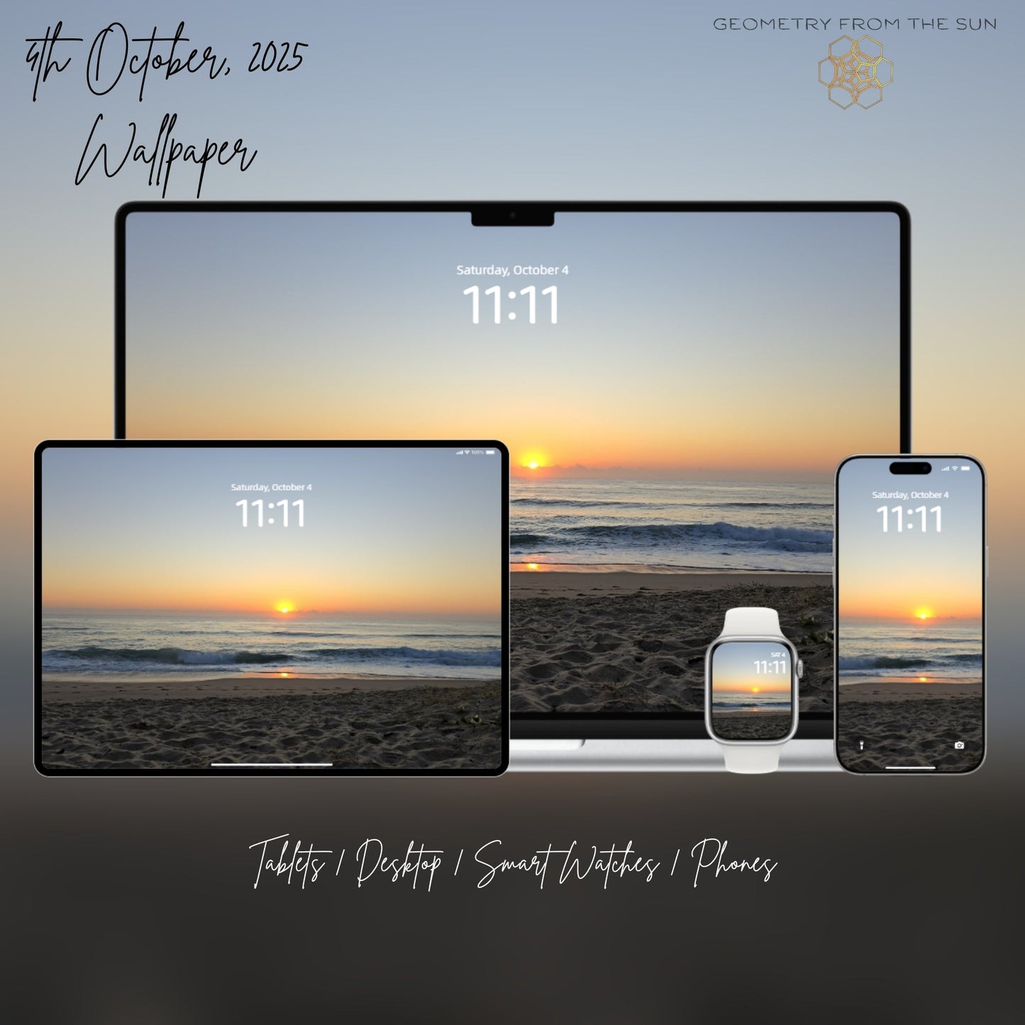 04 Oct 2025 Sunrise Wallpapers – 17 Device Sizes (iPhone, Samsung, Pixel, iPad, Desktop, 4K) - Geometry From The Sun