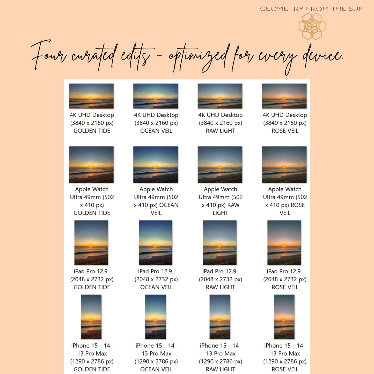 05 Nov 2025 Sunrise Wallpapers – 4 Artistic Moods | iPhone, Samsung, iPad, Desktop (4K, HD) - Geometry From The Sun