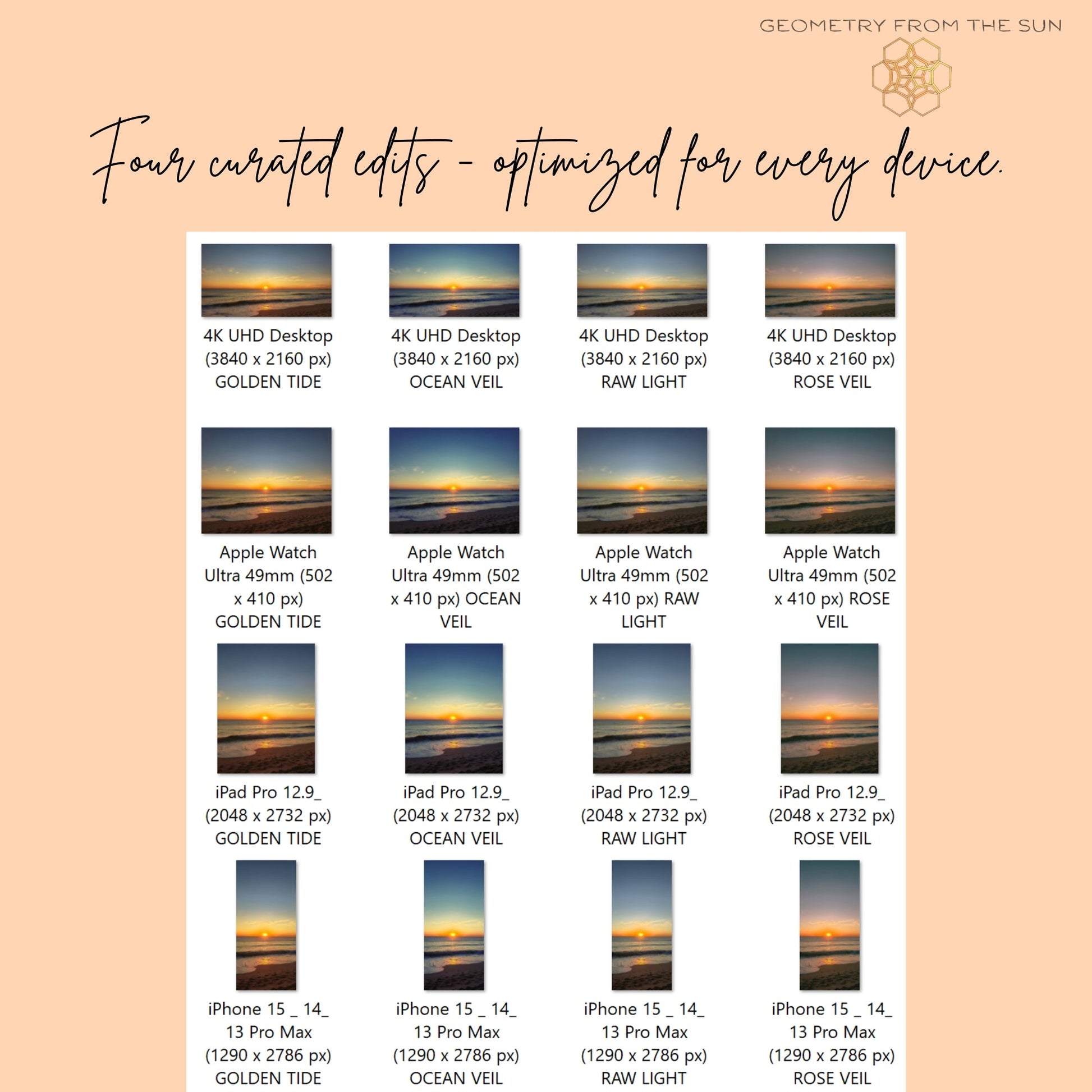 05 Nov 2025 Sunrise Wallpapers – 4 Artistic Moods | iPhone, Samsung, iPad, Desktop (4K, HD) - Geometry From The Sun