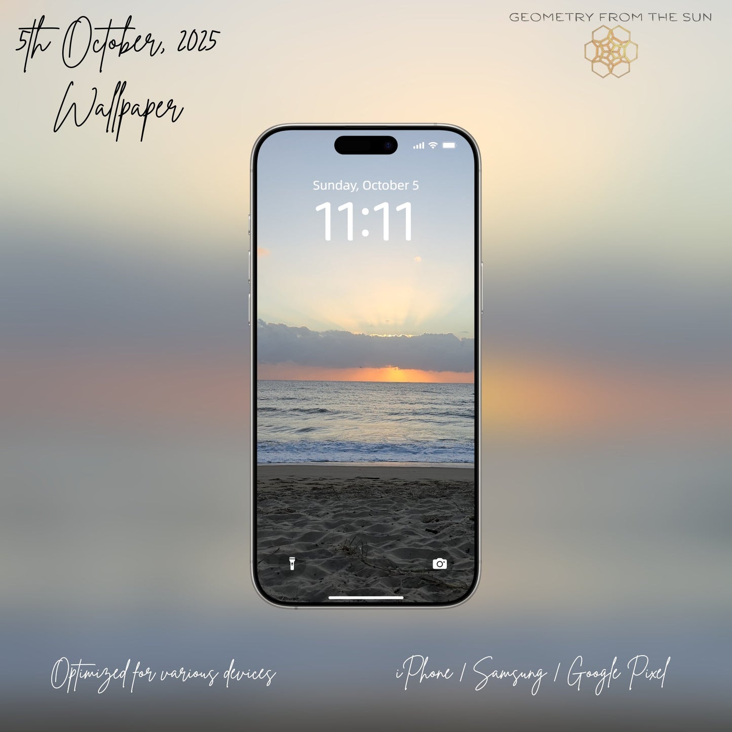 05 Oct 2025 Sunrise Wallpapers – 17 Device Sizes (iPhone, Samsung, Pixel, iPad, Desktop, 4K) - Geometry From The Sun