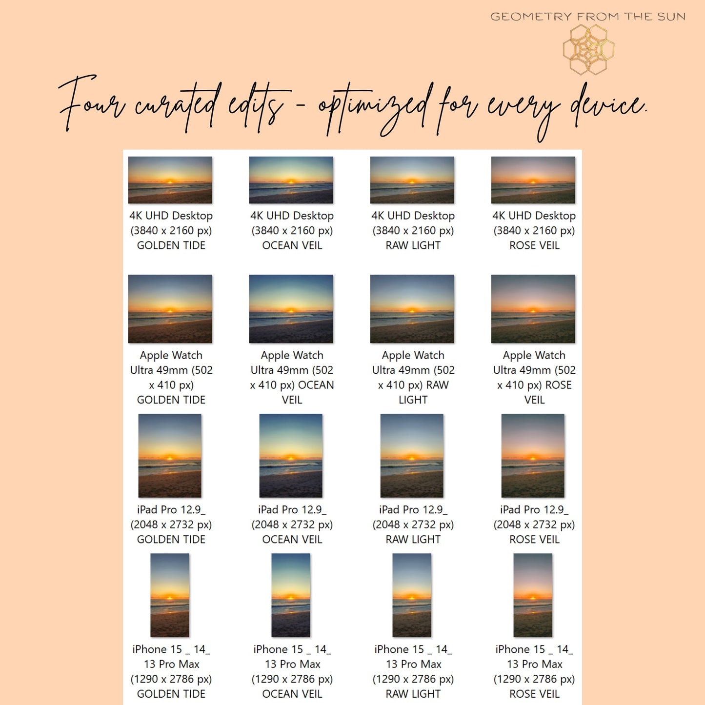 06 Nov 2025 Sunrise Wallpapers – 4 Artistic Moods | iPhone, Samsung, iPad, Desktop (4K, HD) - Geometry From The Sun