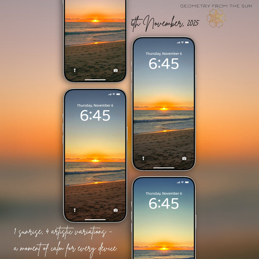 06 Nov 2025 Sunrise Wallpapers – 4 Artistic Moods | iPhone, Samsung, iPad, Desktop (4K, HD) - Geometry From The Sun