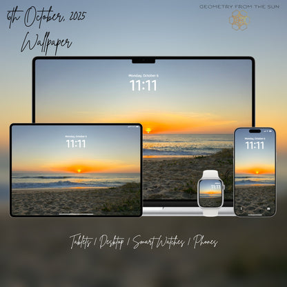 06 Oct 2025 Sunrise Wallpapers – 17 Device Sizes (iPhone, Samsung, Pixel, iPad, Desktop, 4K) - Geometry From The Sun