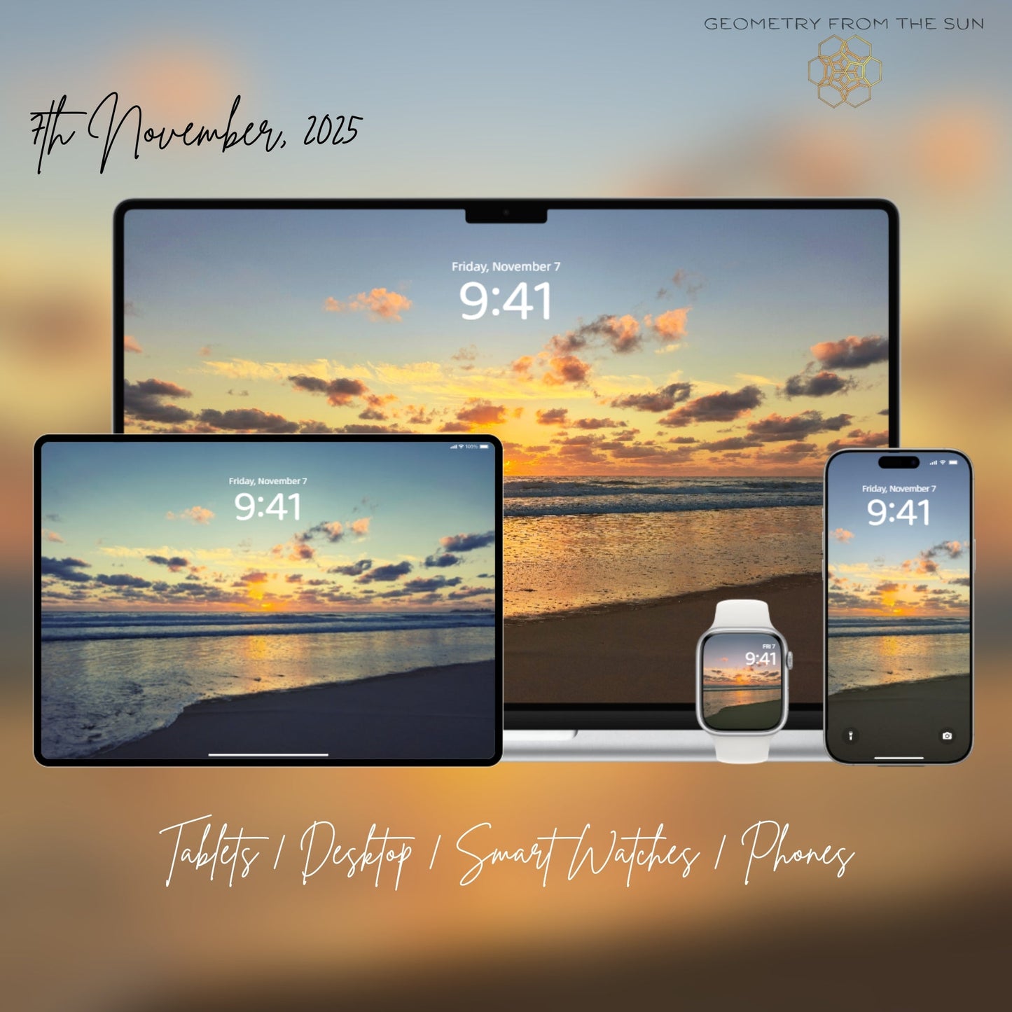 07 Nov 2025 Sunrise Wallpapers – 4 Artistic Moods | iPhone, Samsung, iPad, Desktop (4K, HD) - Geometry From The Sun