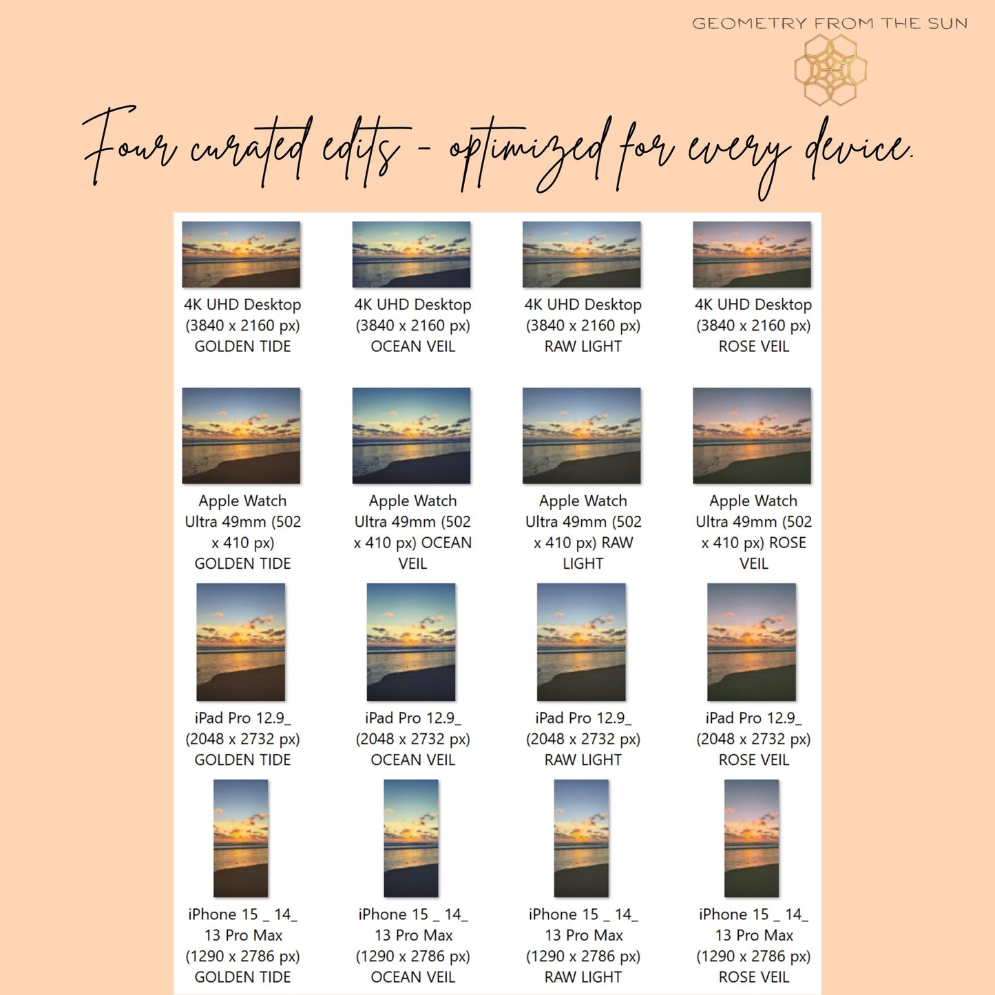 07 Nov 2025 Sunrise Wallpapers – 4 Artistic Moods | iPhone, Samsung, iPad, Desktop (4K, HD) - Geometry From The Sun