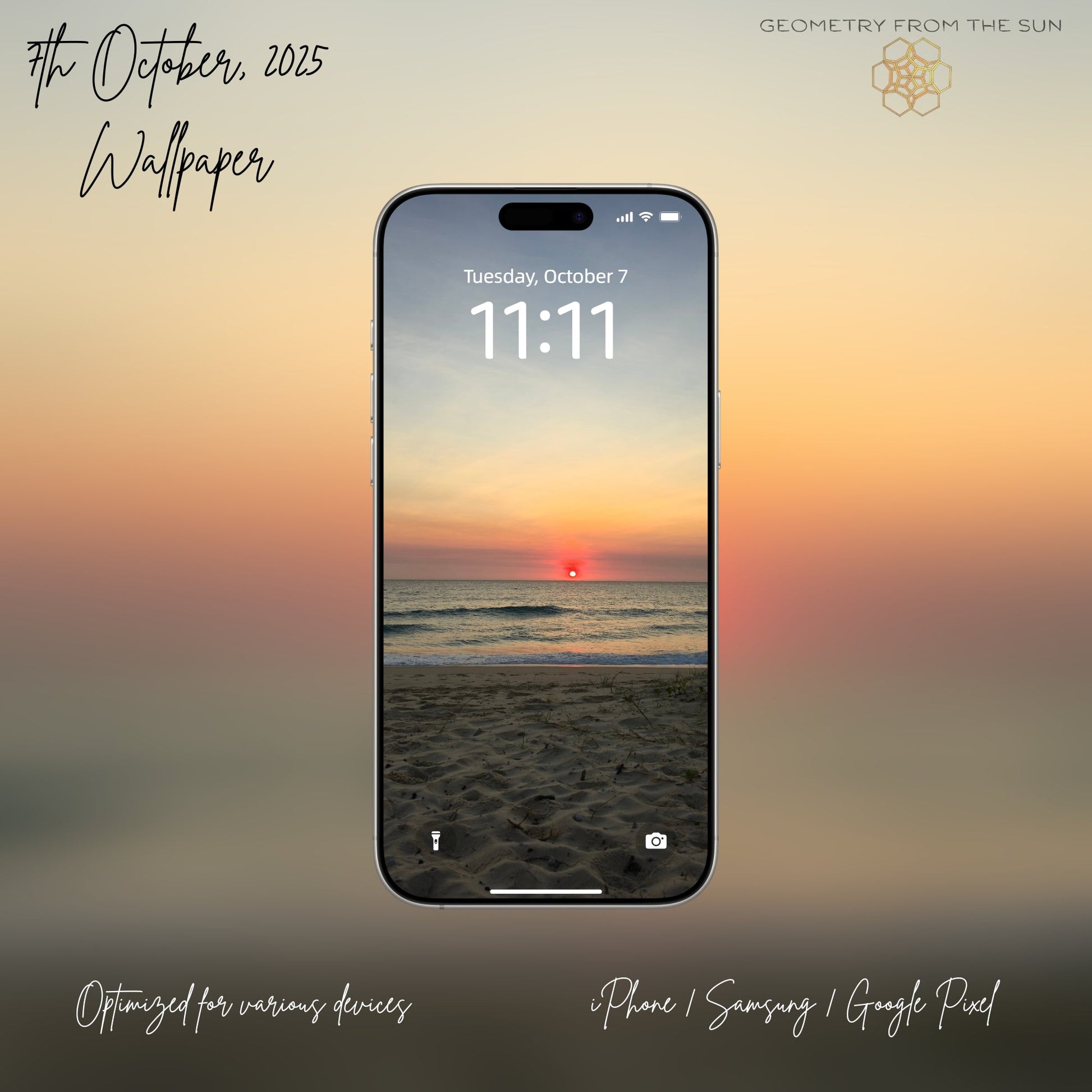 07 Oct 2025 Sunrise Wallpapers – 17 Device Sizes (iPhone, Samsung, Pixel, iPad, Desktop, 4K) - Geometry From The Sun