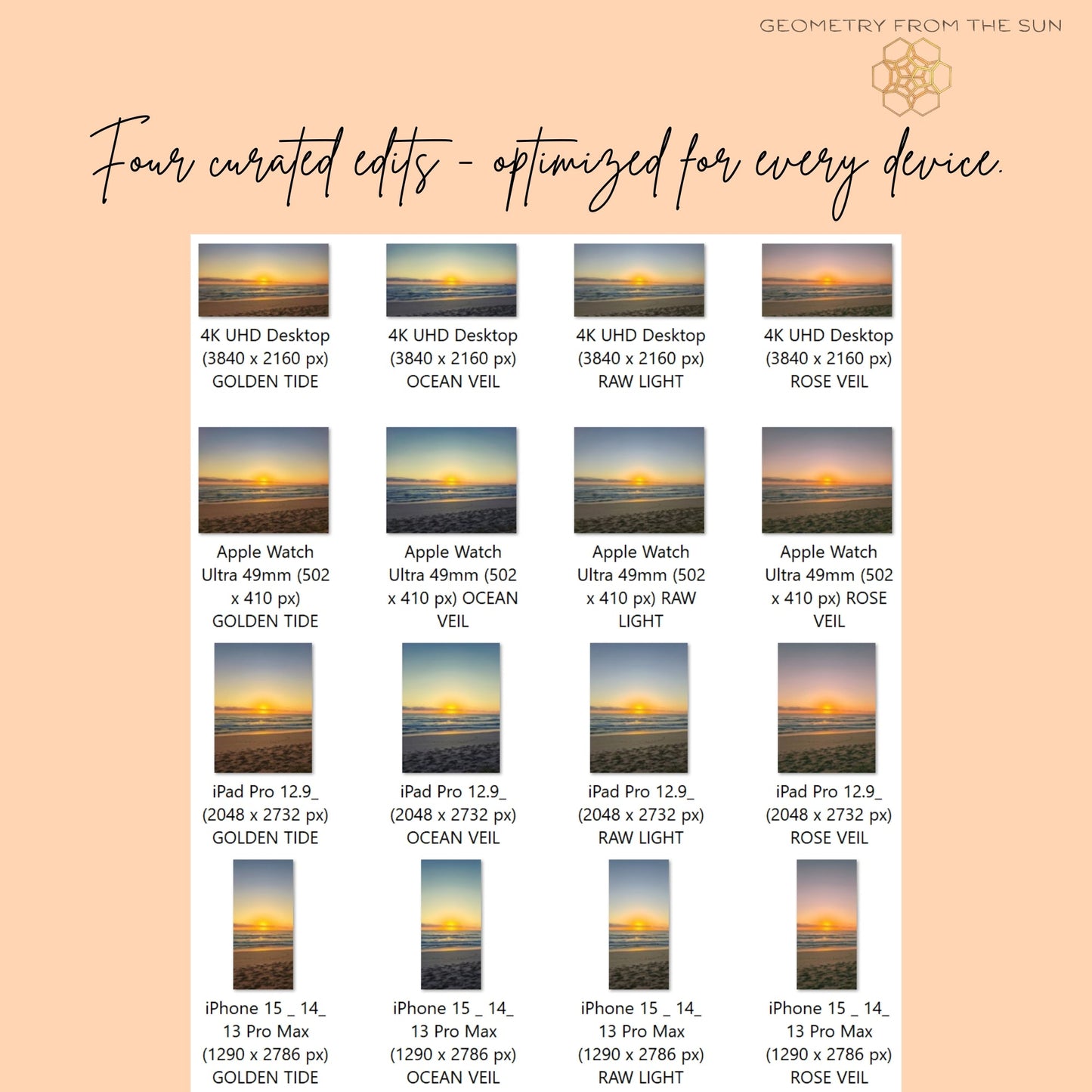 08 Nov 2025 Sunrise Wallpapers – 4 Artistic Moods | iPhone, Samsung, iPad, Desktop (4K, HD) - Geometry From The Sun