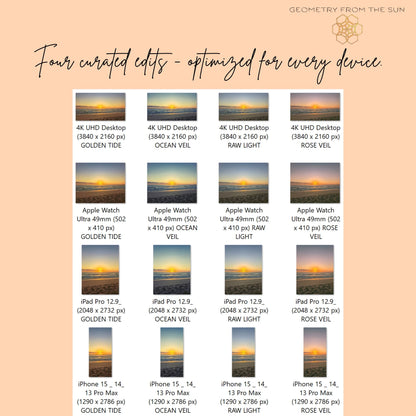 08 Nov 2025 Sunrise Wallpapers – 4 Artistic Moods | iPhone, Samsung, iPad, Desktop (4K, HD) - Geometry From The Sun