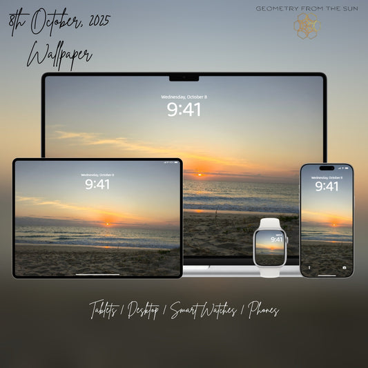 08 Oct 2025 Sunrise Wallpapers – 17 Device Sizes (iPhone, Samsung, Pixel, iPad, Desktop, 4K) - Geometry From The Sun
