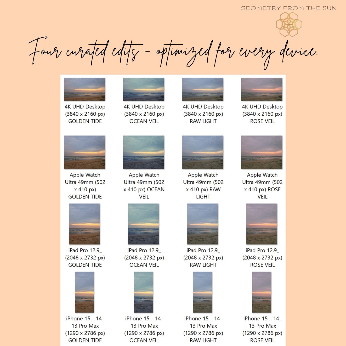 09 Nov 2025 Sunrise Wallpapers – 4 Artistic Moods | iPhone, Samsung, iPad, Desktop (4K, HD) - Geometry From The Sun