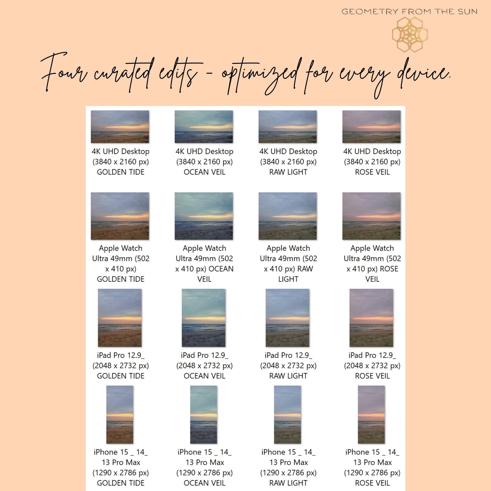 09 Nov 2025 Sunrise Wallpapers – 4 Artistic Moods | iPhone, Samsung, iPad, Desktop (4K, HD) - Geometry From The Sun