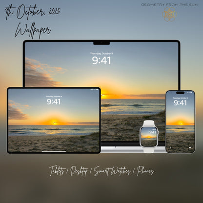 09 Oct 2025 Sunrise Wallpapers – 17 Device Sizes (iPhone, Samsung, Pixel, iPad, Desktop, 4K) - Geometry From The Sun
