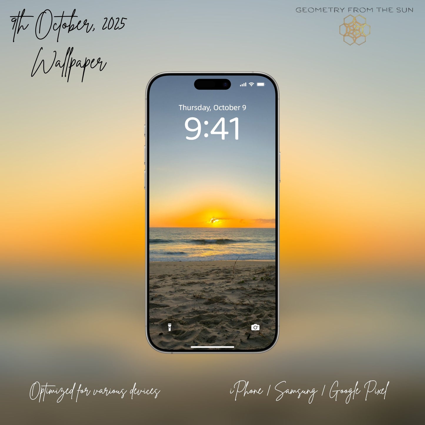 09 Oct 2025 Sunrise Wallpapers – 17 Device Sizes (iPhone, Samsung, Pixel, iPad, Desktop, 4K) - Geometry From The Sun