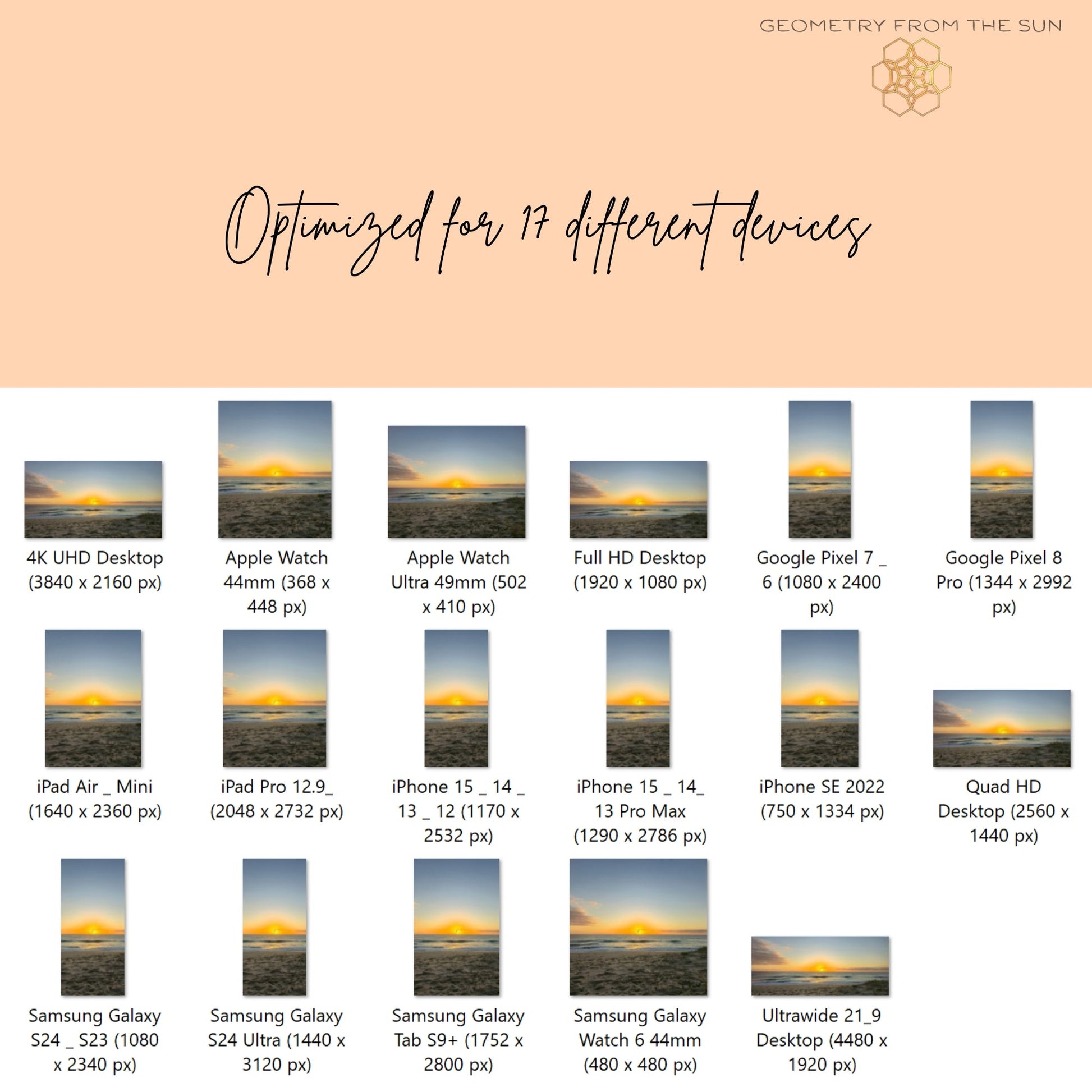 09 Oct 2025 Sunrise Wallpapers – 17 Device Sizes (iPhone, Samsung, Pixel, iPad, Desktop, 4K) - Geometry From The Sun