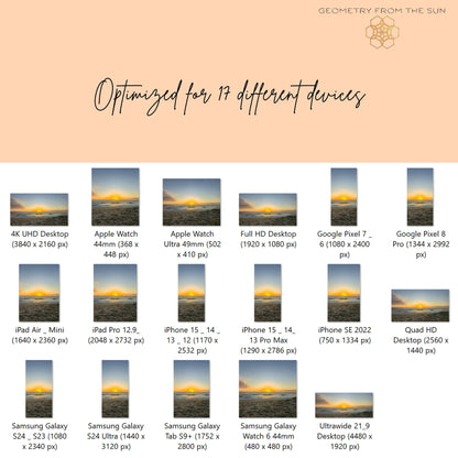 09 Oct 2025 Sunrise Wallpapers – 17 Device Sizes (iPhone, Samsung, Pixel, iPad, Desktop, 4K) - Geometry From The Sun