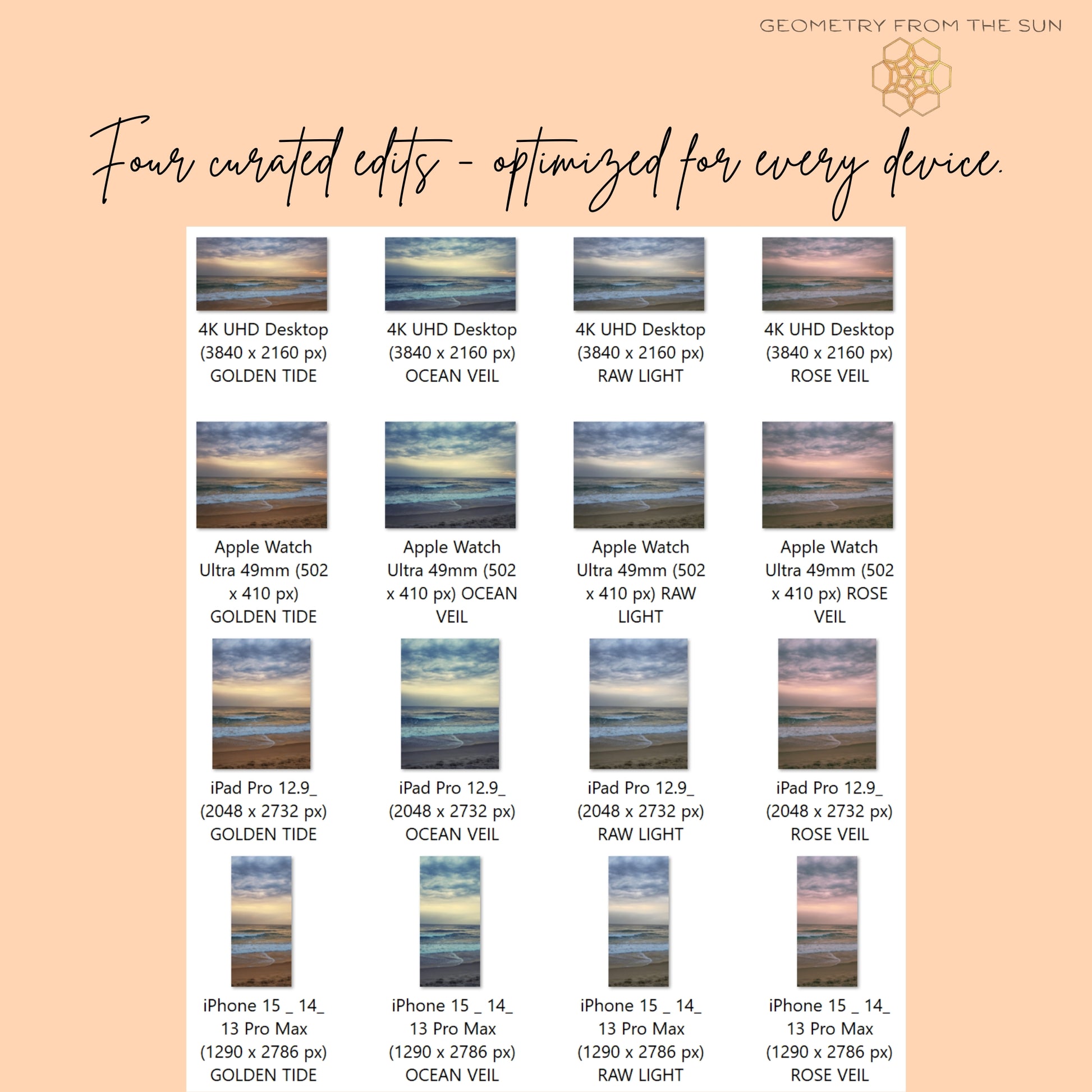 04 Nov 2025 Sunrise Wallpapers – 4 Artistic Moods | iPhone, Samsung, iPad, Desktop (4K, HD) - Geometry From The Sun