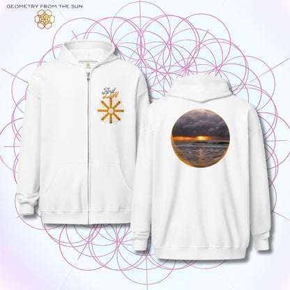 Misty Crest Sunrise Zip Up Hoodie - FIRST LIGHT