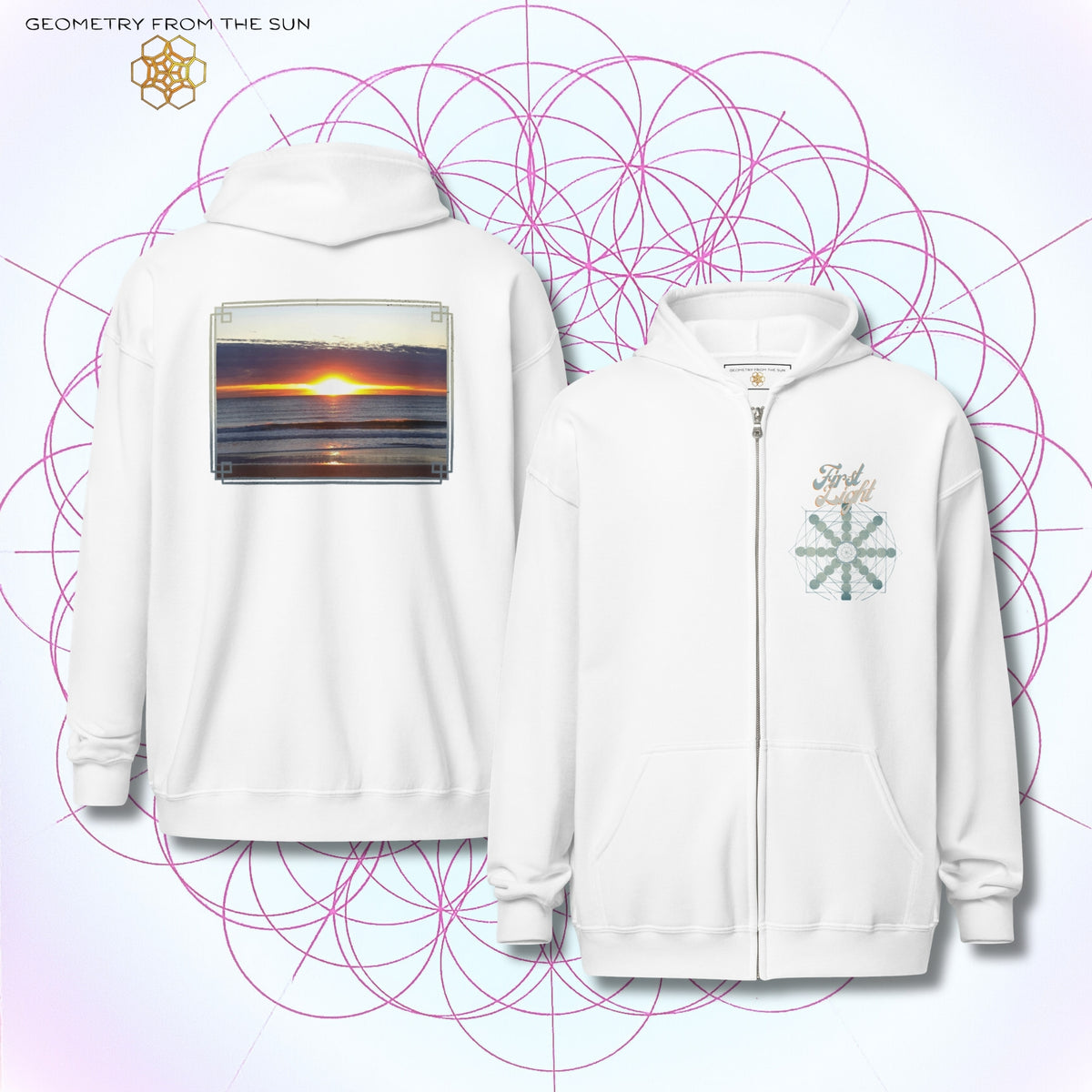 Horizon Blaze Sunrise Zip Up Hoodie - FIRST LIGHT