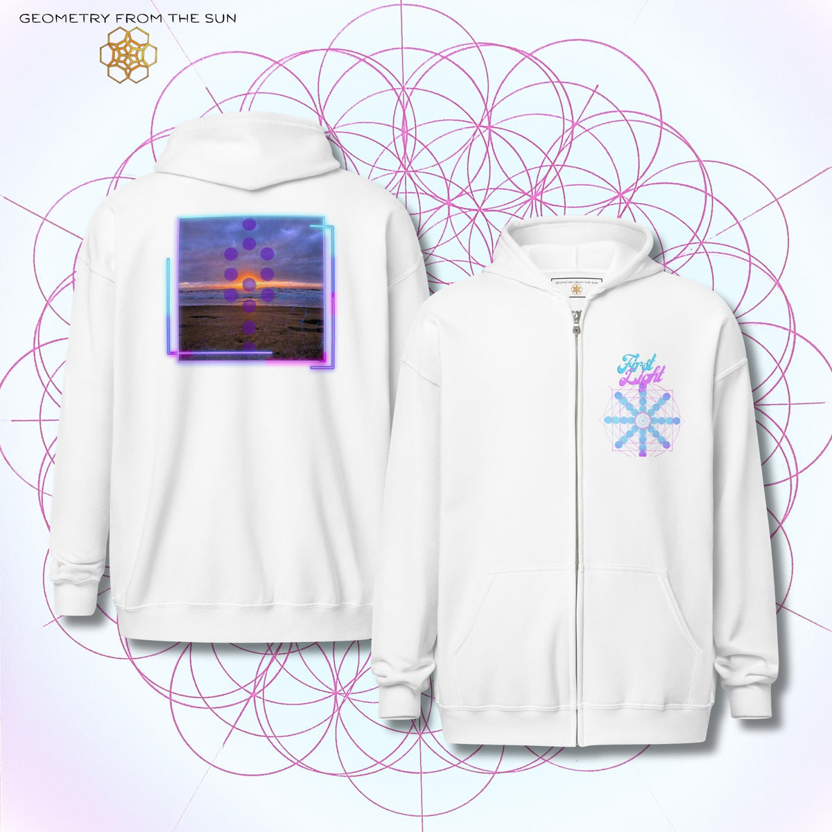 Blush Horizon Sunrise Zip Up Hoodie - FIRST LIGHT
