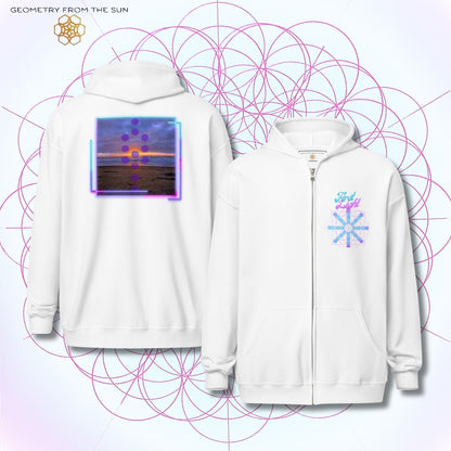 Blush Horizon Sunrise Zip Up Hoodie - FIRST LIGHT
