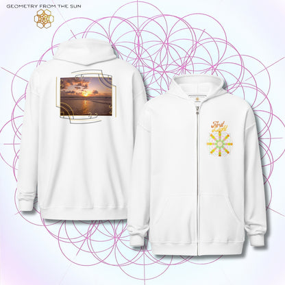 Golden Haze Sunrise Zip Up Hoodie - FIRST LIGHT
