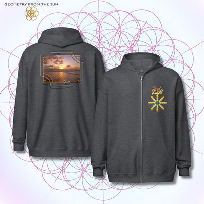 Golden Haze Sunrise Zip Up Hoodie - FIRST LIGHT