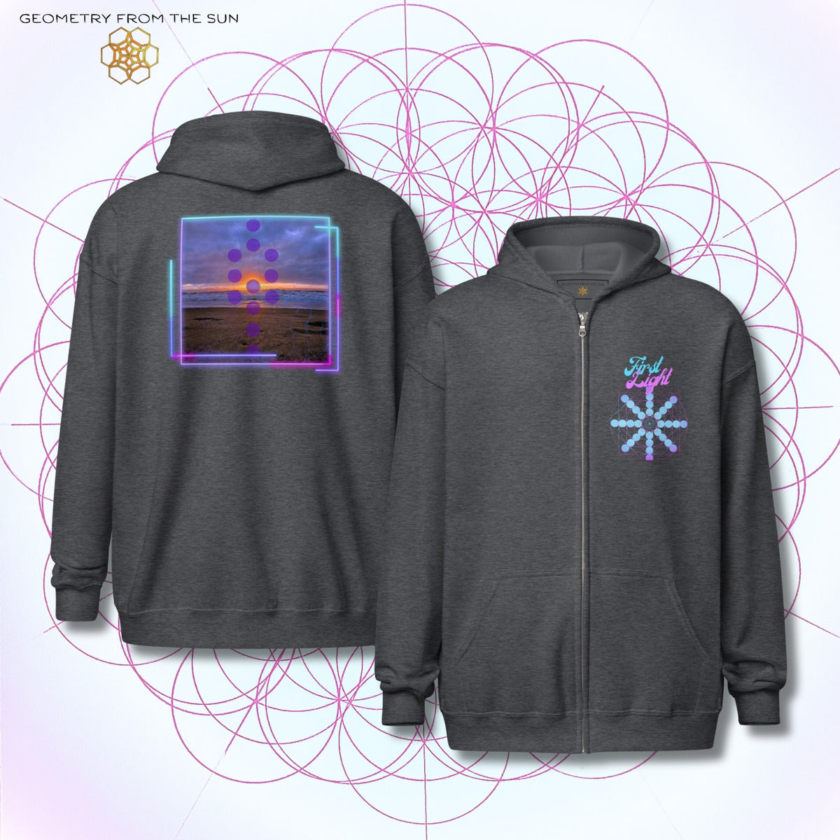 Blush Horizon Sunrise Zip Up Hoodie - FIRST LIGHT