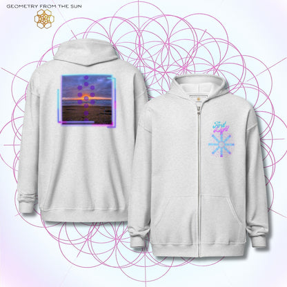 Blush Horizon Sunrise Zip Up Hoodie - FIRST LIGHT