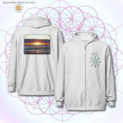 Horizon Blaze Sunrise Zip Up Hoodie - FIRST LIGHT