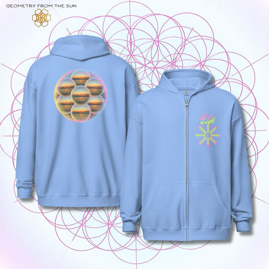 Bubble Egg Of Life Sunrise Zip Up Hoodie - FIRST LIGHT