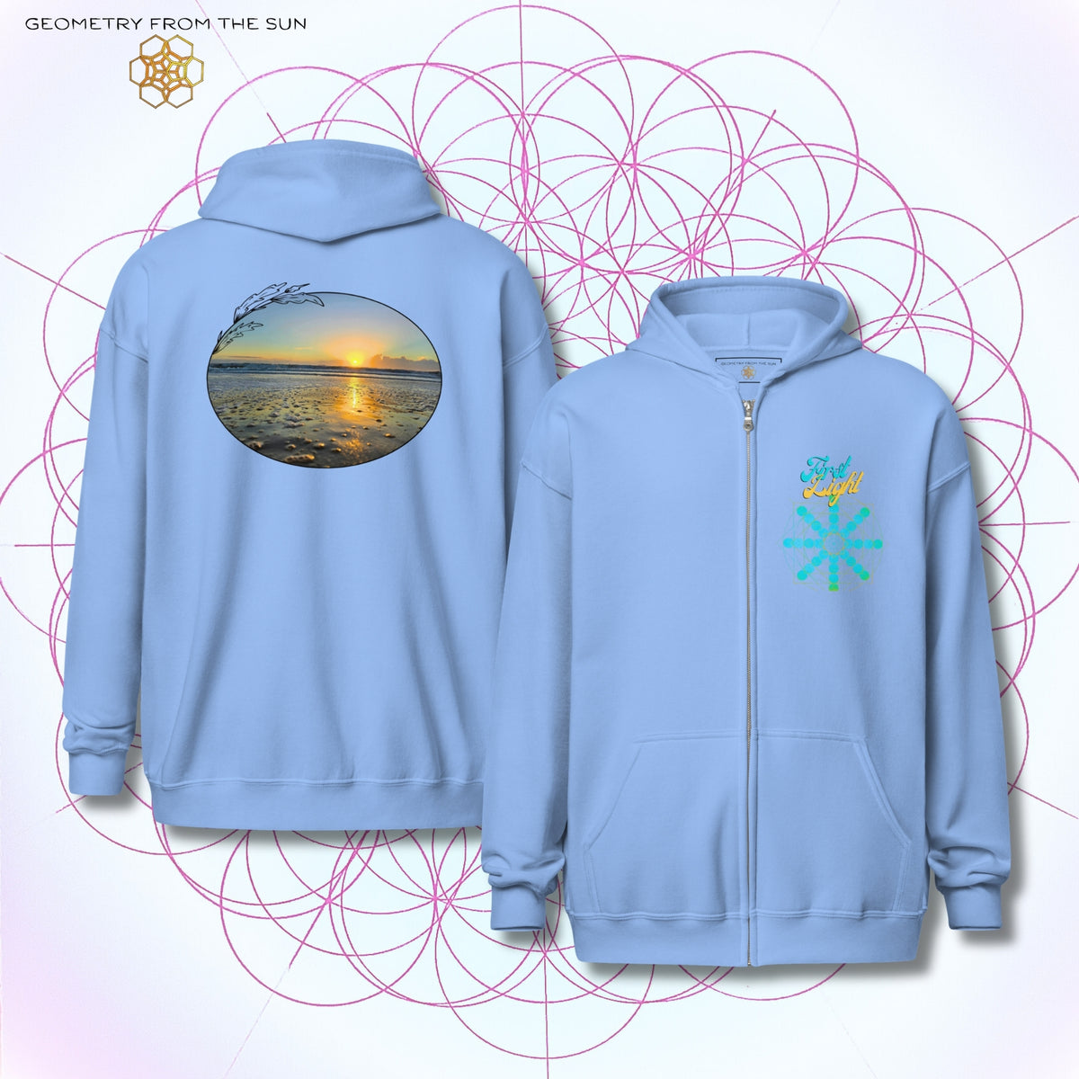 Quiet Rays Sunrise Zip Up Hoodie - FIRST LIGHT