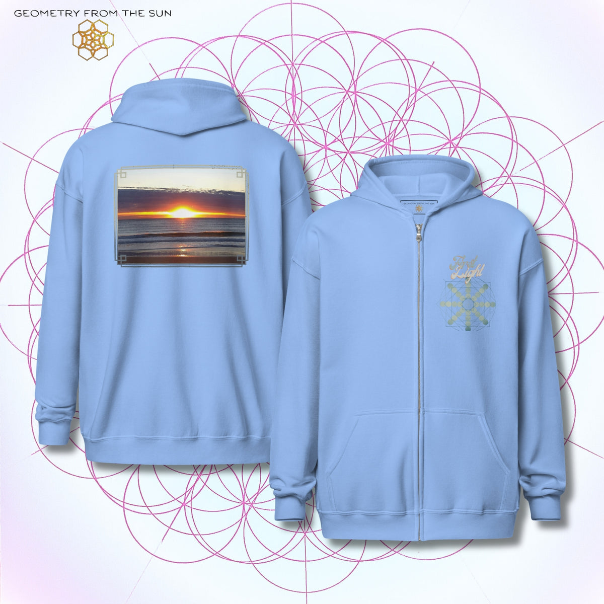 Horizon Blaze Sunrise Zip Up Hoodie - FIRST LIGHT