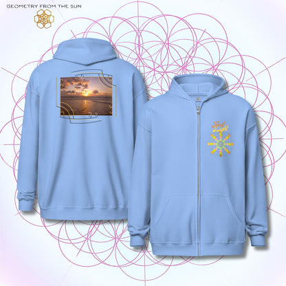 Golden Haze Sunrise Zip Up Hoodie - FIRST LIGHT