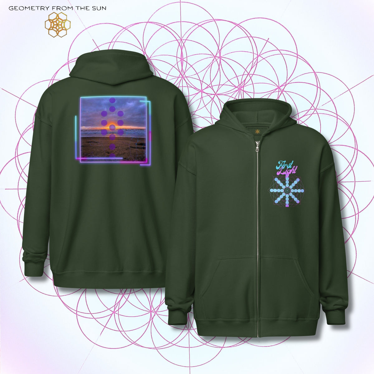 Blush Horizon Sunrise Zip Up Hoodie - FIRST LIGHT