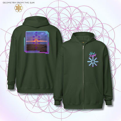 Blush Horizon Sunrise Zip Up Hoodie - FIRST LIGHT